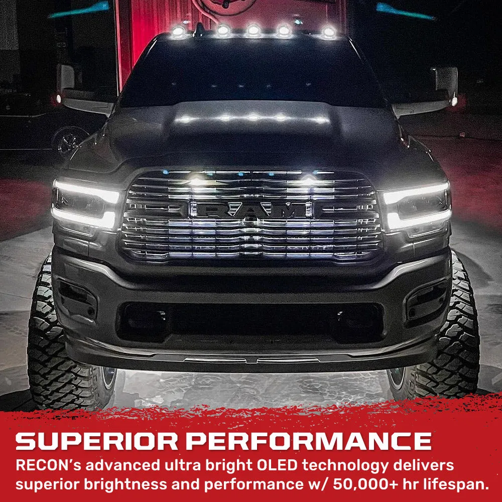 Dodge 03-19 Heavy-Duty 2500 and 3500 5-Piece Set Clear Cab Roof Light Kit with White and Amber Strobe LEDs and White o product image