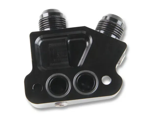 Earls LS Side Mount Oil Cooler Adapter, 10 AN Male, (2) 1/8" NPT Ports product image