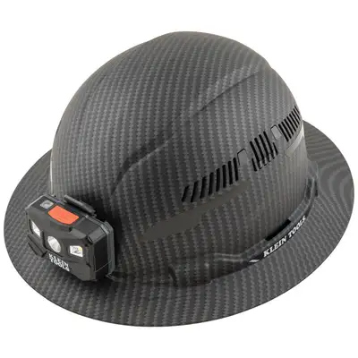 Klein Tools Hard Hat Premium Karbn Pattern Vented Full Brim Class c Lamp
