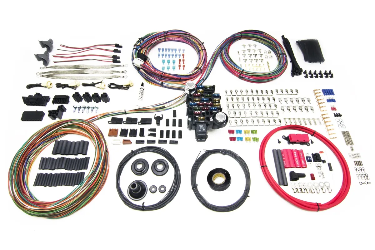 25 Circuit Pro Series Harness; w/GM Keyed Column; Pre-Terminated Mounted Ignition Switch Wiring/Connectors; Grommet Firewall Pass-Through; Incl. Hardware/Fasteners; product image