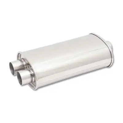 Vibrant Performance STREETPOWER Oval Muffler; Oval; 3 in. Inlet ID; 5 in. H; 9 in. W; 15 in. Body L; 20 in. Overall L; 2.5 in. OD; Center/Dual Location;