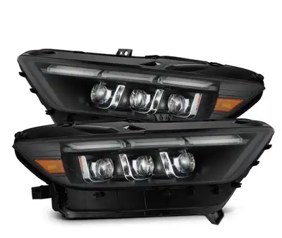 AlphaRex LED Projector Headlights Black w Activation Light Sequential Signal Switchback DRL