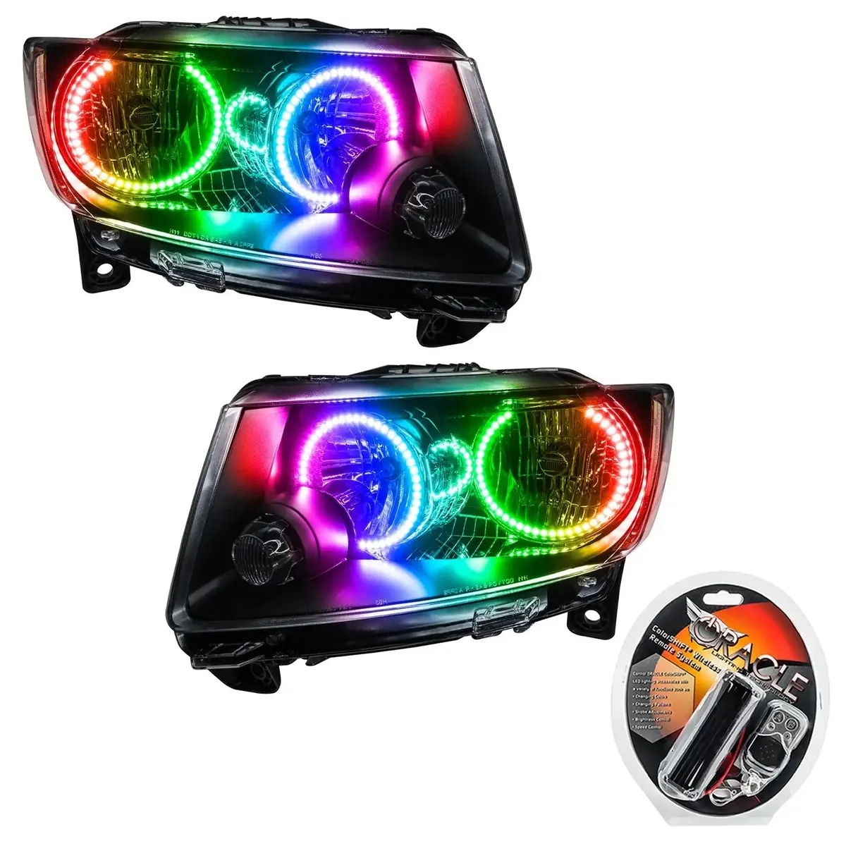 ORACLE Lighting 2011-2013 Jeep Grand Cherokee Non-HID Pre-Assembled LED Halo Headlights - Chrome Housing product image