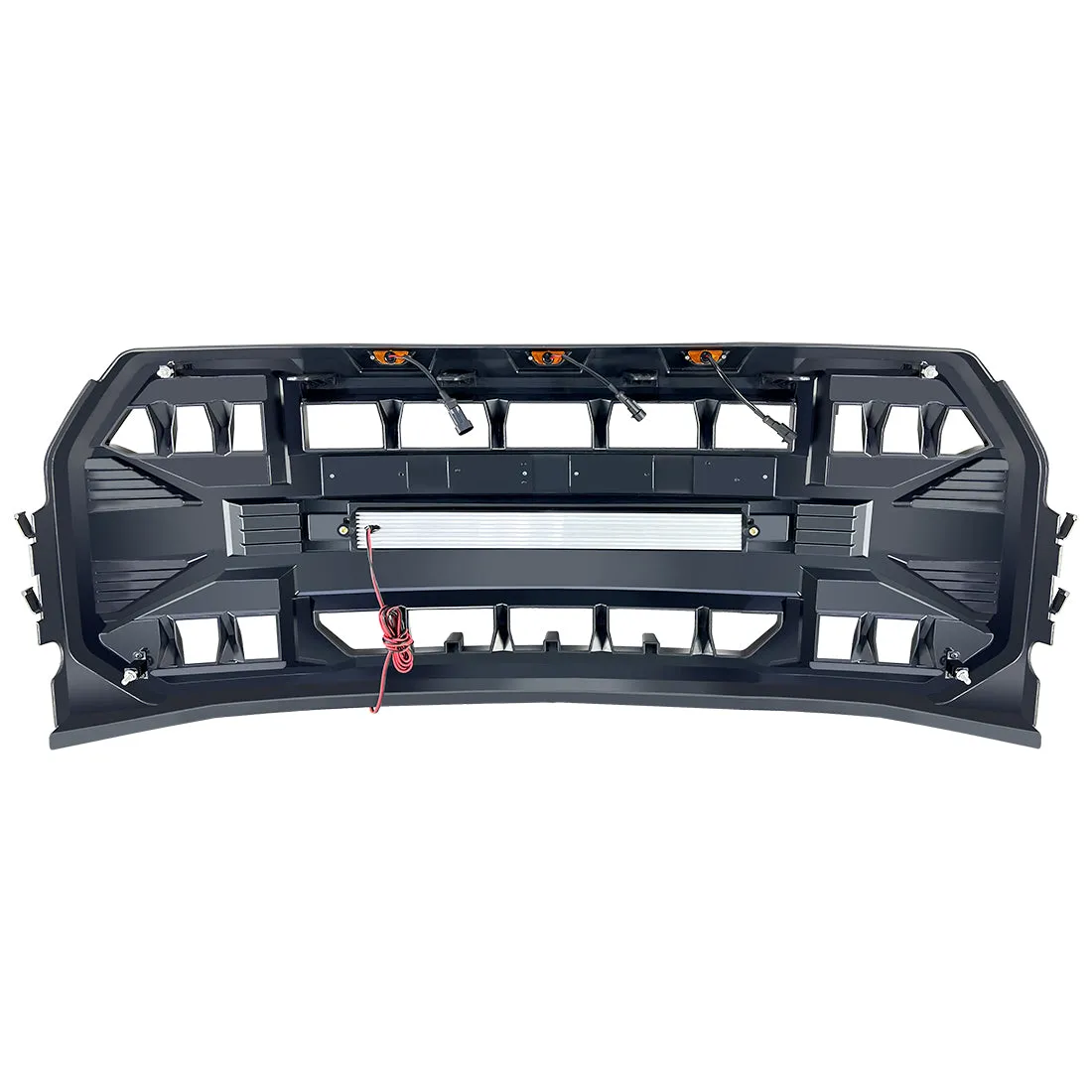 American Modified Amfmaa00115 Armor Grille With LED Off-Road Lights - Matte Black product image