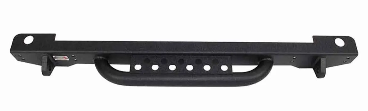 8706 Wrangler Piranha Rear Bumper With Step And Drings Black Textured 2stage Powder Coat Steel product image