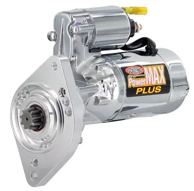 Power Master PowerMax Plus Starter; 16:1 Compression Ratio; 3.7:1 Gear Reduction; Billet Black/Chrome;