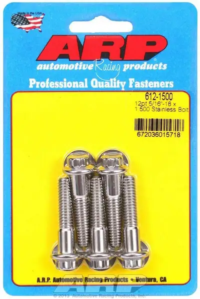 ARP Auto Racing S/S Bolt Kit - 12pt. (5) 5/16-18 x 1.500