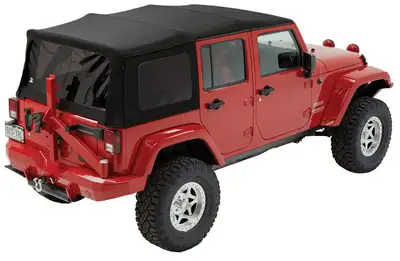 Bestop Jeep Soft Top Supertop Squareback Soft Top For Jeep 2007-2018 Wrangler JK 4 Door Black Premium Twill Bestop