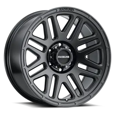 Raceline Wheels Aluminum Wheels 17x8.5 Outlander 944B Satin Black 18 Offset 5 on 127 Bolt Pattern 78.1 Bore Raceline