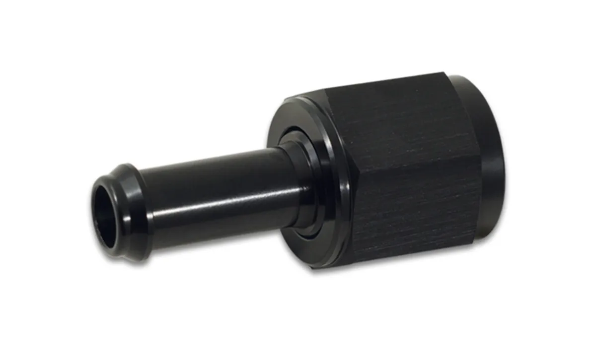 Straight AN to Hose Barb Adapter Fitting; -8AN; 0.5 in. Barb Size; 6061 Aluminum; Black Anodized; Female; product image