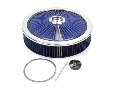 Edelbrock Edelbrock 43661 Pro-Flo Chrome Round 14 Air Cleaner - 3 Pro-Flo Element (Blue)
