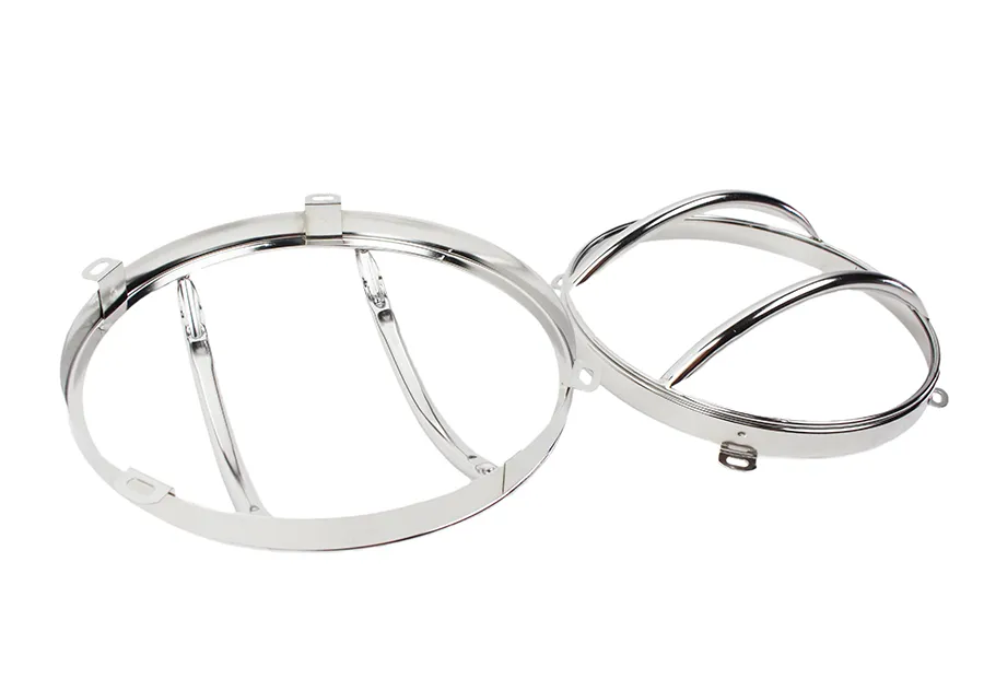 Jeep JK Euro Headlight Guards Pair 07-18 Wrangler JK Polished Silver Kentrol product image