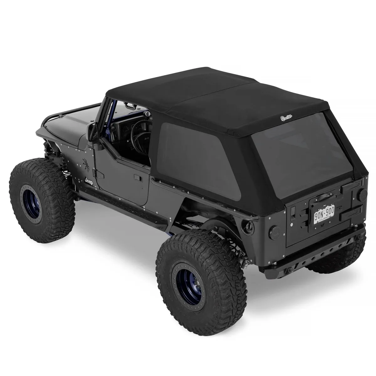 Trektop Slantback Soft Top For Jeep 2004-2006 Wrangler TJ Black Premium Twill Bestop product image