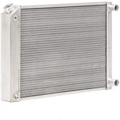 Be Cool Radiator Dual Pass w/Dual 1 Inch Core 26.50 Inch x 19.50 Inch for LS Swap Qualifier Natural Finish Be Cool Radiator