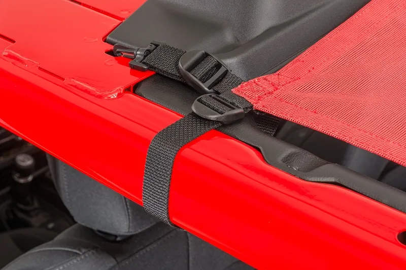 MasterTop Jeep YJ Mesh Bimini Top ShadeMaker For 87-95 Wrangler YJ Red MasterTop