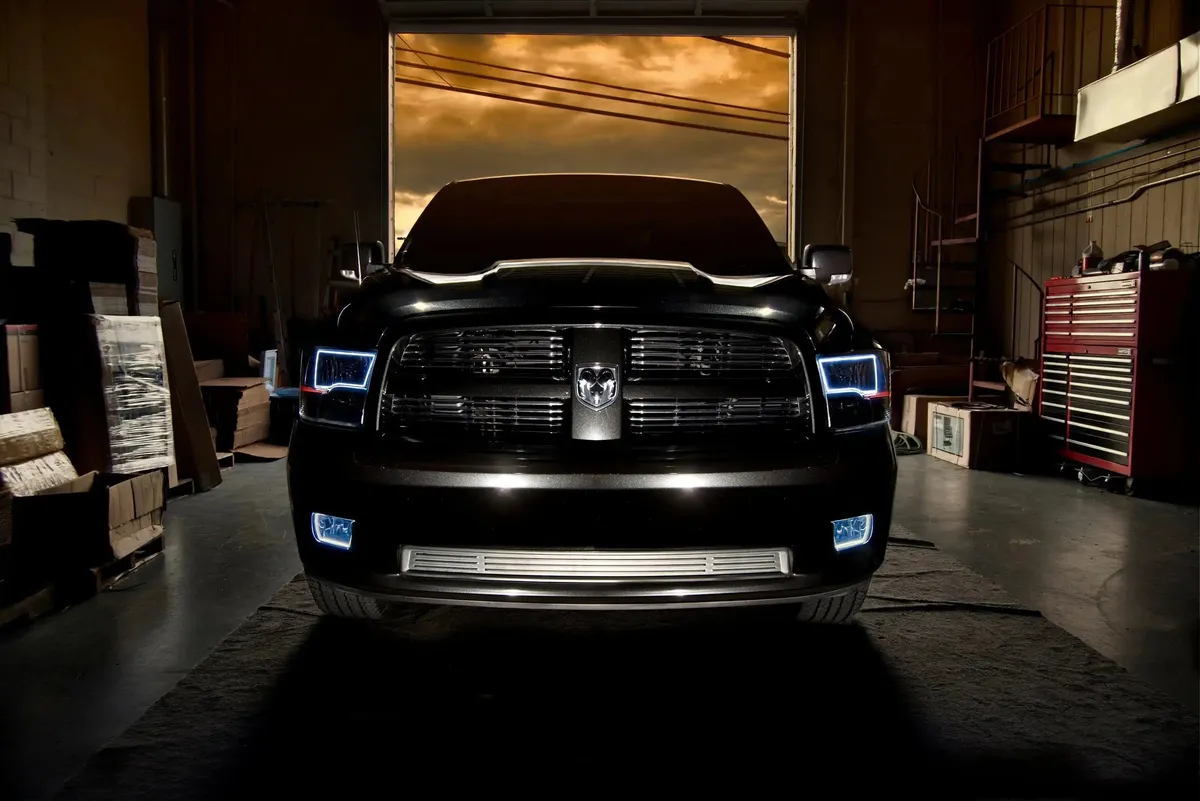 Oracle Lighting 2009-2018 RAM 1500 Sport Pre-Assembled ColorShift W Switchback Halo Heaqdlights - Black Housing product image