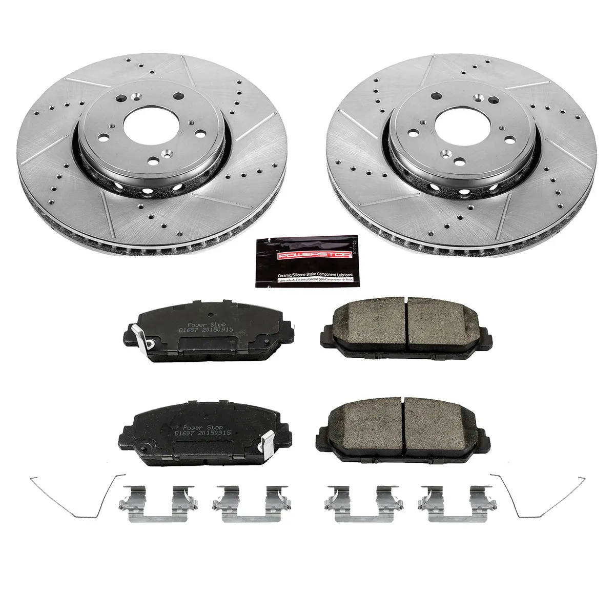 Z23 Evolution Sport Upgrade Kit: Drilled/Slotted Rotors; Carbon-Fiber Ceramic Pads W/Hardware product image
