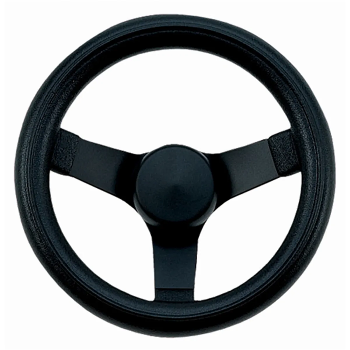 Grant Classic Wood Steering Wheel; 10 1/4 in. Diameter; 2 1/2 in. Dish; Black Cushion Grip; Black 3-Spoke Design;