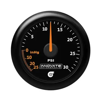 Innovate Motorsports Innovate Motorsports 39080 MTX Analog, 30 PSI Vacuum/Boost, Black Faceplate Gauge Kit