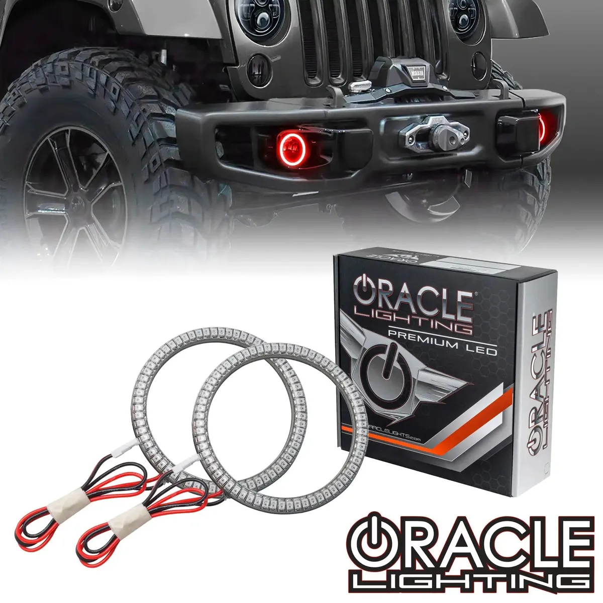ORACLE Lighting 2007-2018 Jeep Wrangler JK LED Surface Mount Fog Light Halo Kit - White / No product image