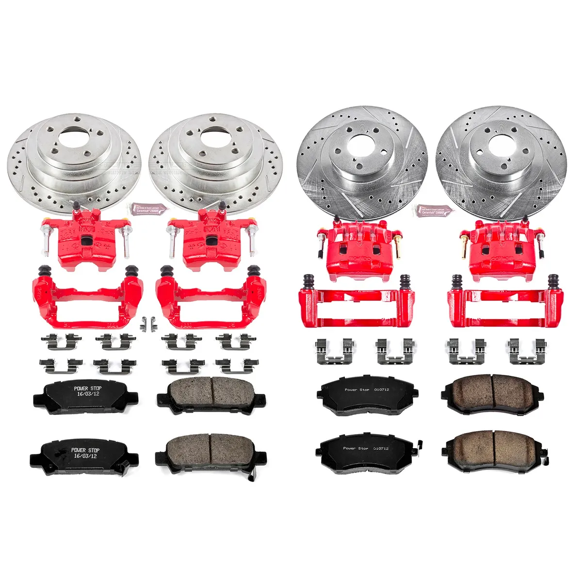 Z23 Evolution Sport Upgrade Kit: Drilled/Slotted Rotors; Carbon-Fiber Ceramic Pads; Powder Coated Calipers product image