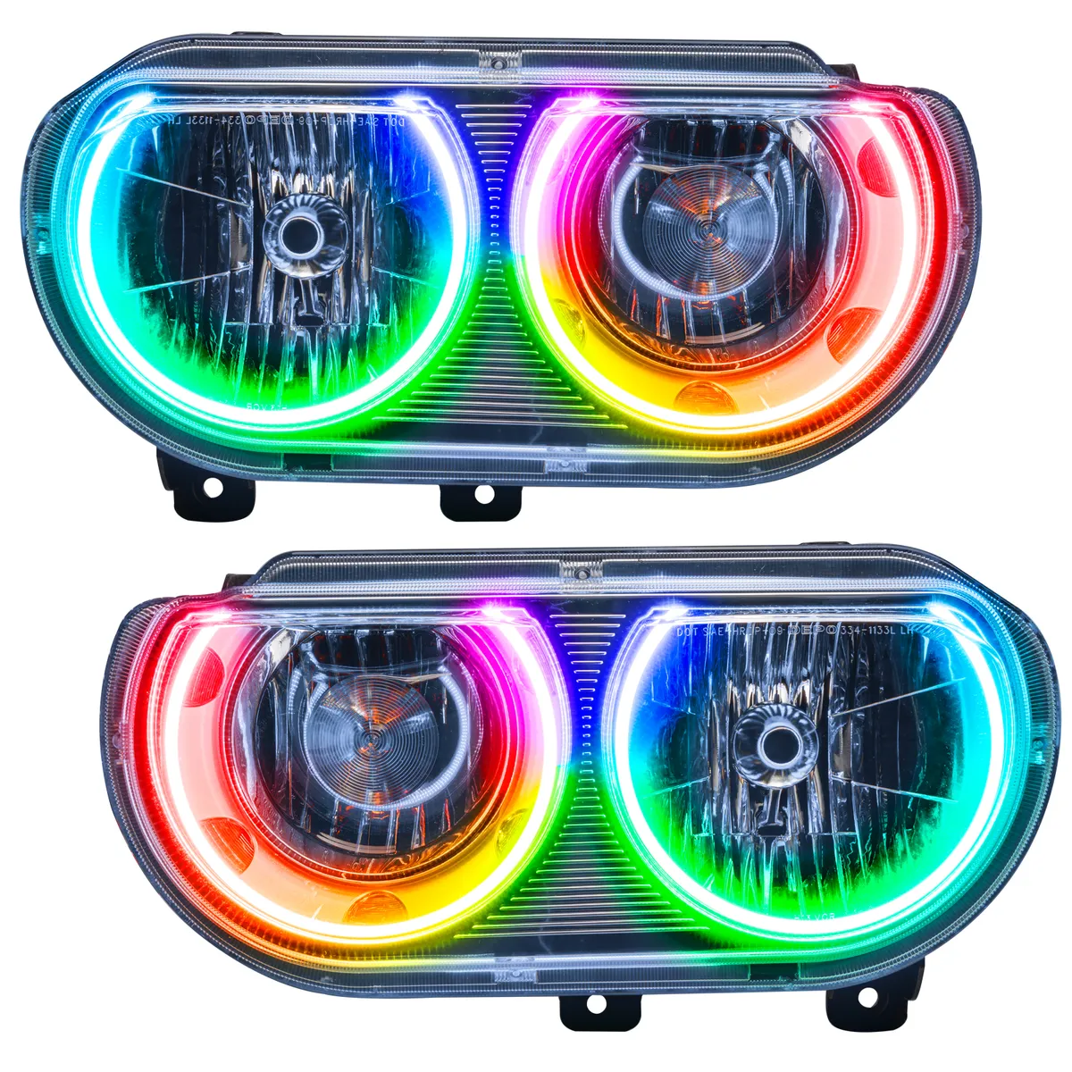 ORACLE Lighting 2008-2014 Dodge Challenger Pre-Assembled Halo Headlights - Non HID - Chrome product image