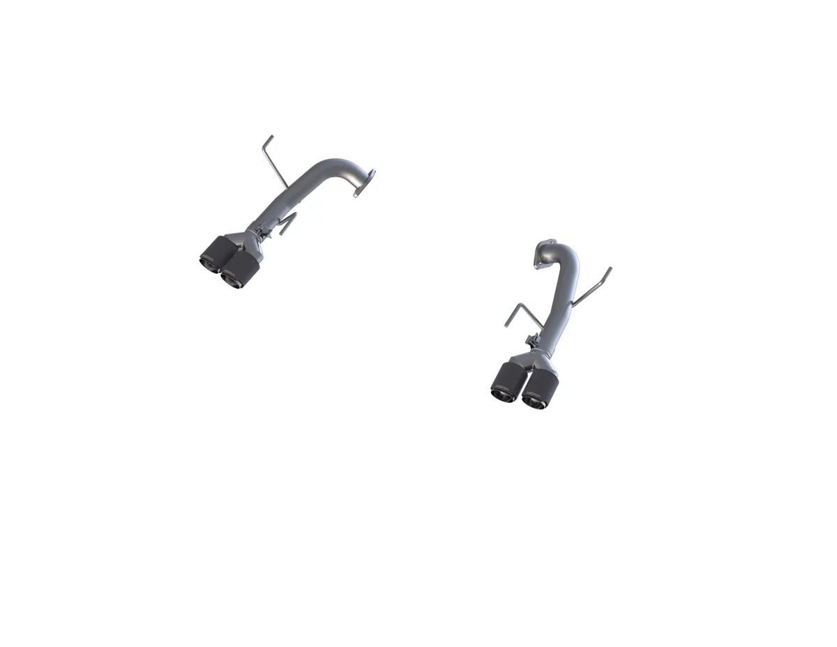 Armor Pro Axle Back Exhaust System; 2.5 in.; Dual Split Rear Exit; T304 Stainless Steel; Incl. 3.5 in. OD Dual Out Carbon Fiber Tips; product image