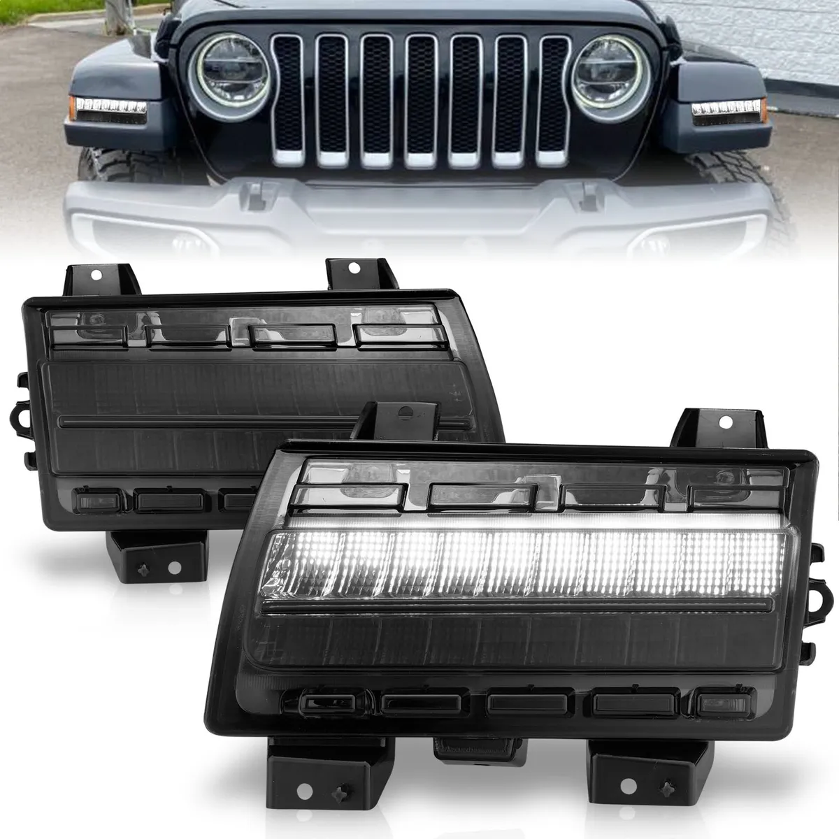 Jeep Wrangler 18-25 / Gladiator 20-25 Full LED Fender Lights Smoke w/ Sequential Signal (For Models w/ Factory LED Fender Lights) product image