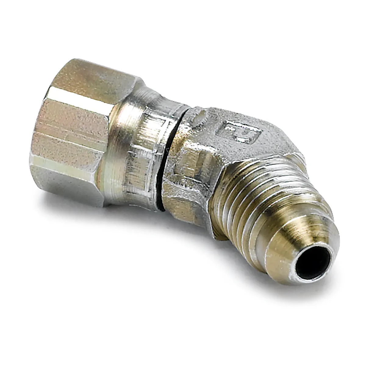 Autometer 3273 Fitting, Adapter, 45?, -4an Female to -4an Male, Steel product image