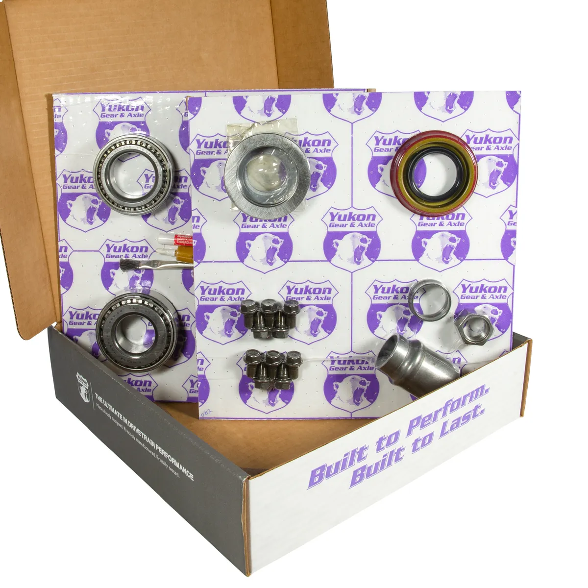 8.2 Inch GM 3.55 Rear Ring & Pinion Install Kit 28 Spline Posi 2.25 Inch Axle Bearings 8.2 GM 3.55 Rear R&P Gear/ Install Kit Package With Posi & Ak 1563 Axle Bearings (2.25 Inch Od) Yukon Gear product image