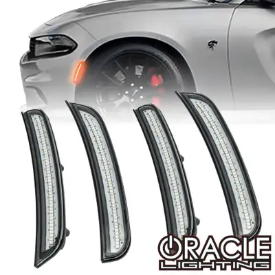 Oracle Lighting 9880-020 - 2015-2018 Dodge Charger ORACLE Concept Sidemarker Set - Tinted - No Paint