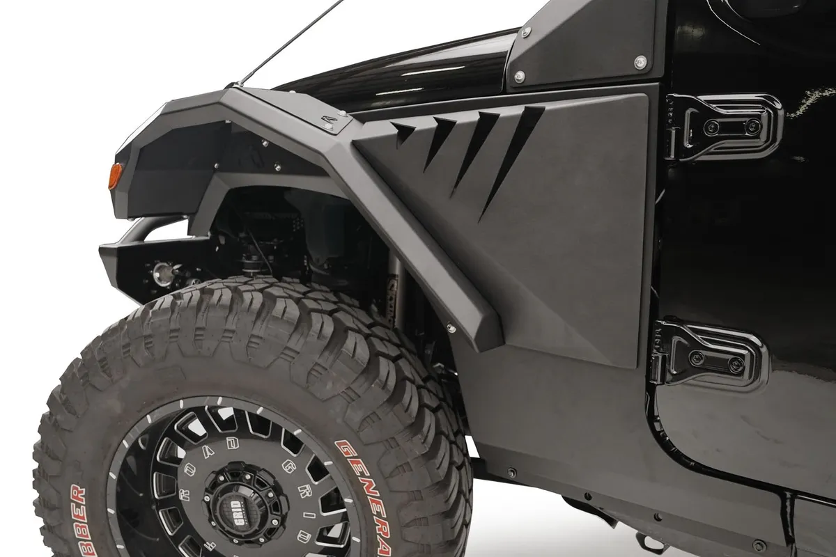 Fender Flare; 2 Stage Black Powder Coated; Full Width Front; w/Base Fender; product image