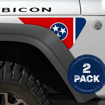 Under The Sun Inserts Tennesse State Flag 2pc Vinyl Fender Decal