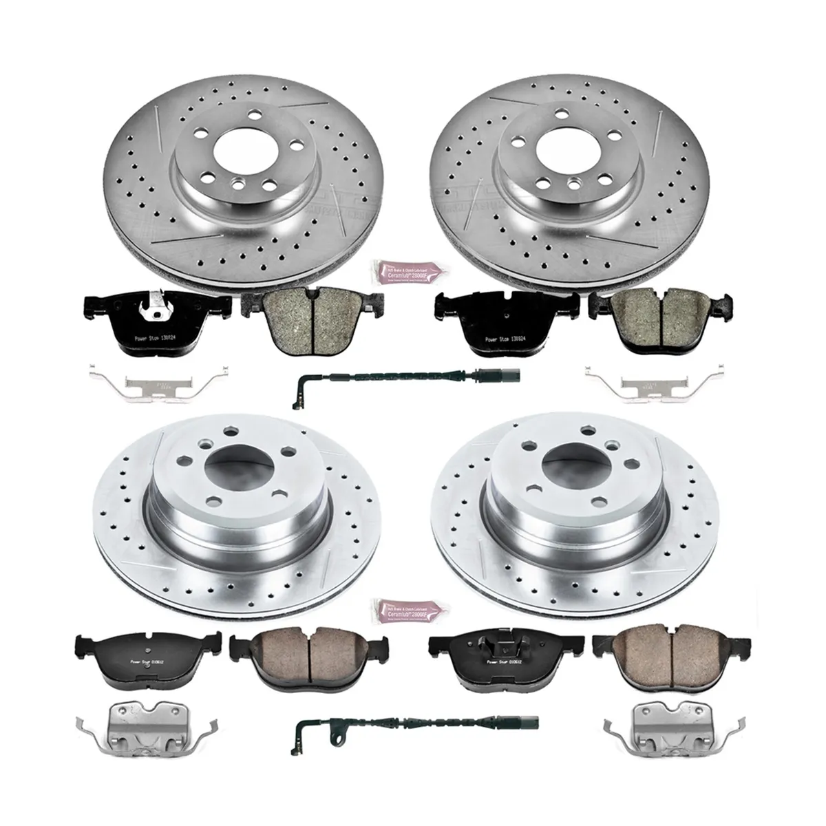 Z23 Evolution Sport Upgrade Kit: Drilled/Slotted Rotors; Carbon-Fiber Ceramic Pads W/Hardware; Pad Sensors product image