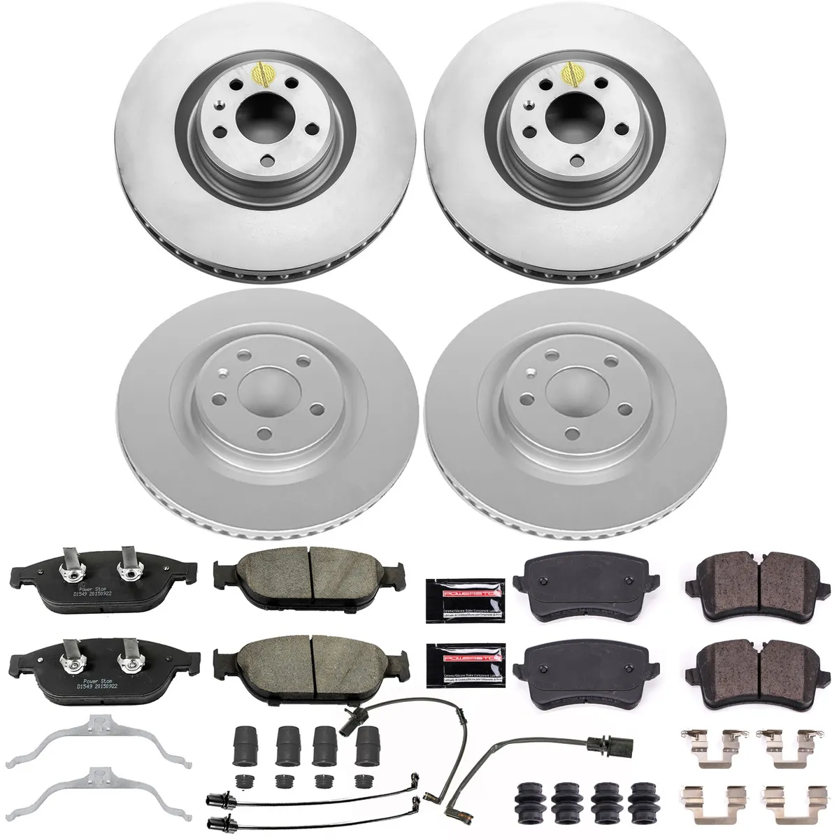 Z23 Sport Geomet Coated Rotor Kit For European Vehicles: Genuine Geomet Fully Coated Rotors; Carbon-Fiber Ceramic Pads W/Hardware; Pad Sensors product image