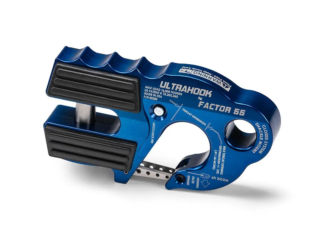 Factor 55 00250-02 Ultrahook Winch Hook With Shackle Mount -- Blue product image