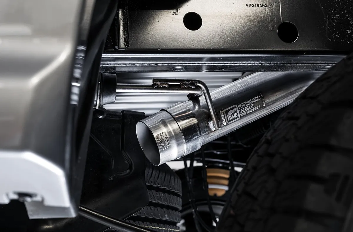 AWE 0FG Exhaust with BashGuard for Ford Ranger - Dual Diamond Black Tips product image