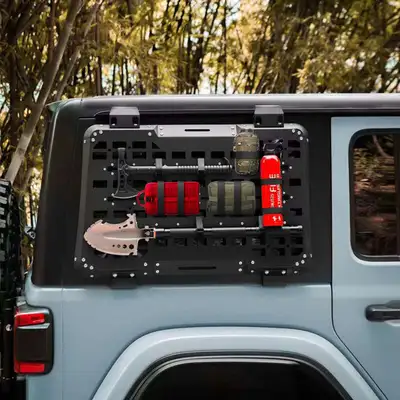 LED Factory Mart Rear Window Storage Molle Panel for 2018-Later Jeep Wrangler JL 4 Door