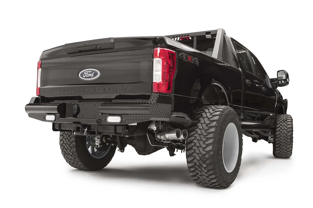 Black Steel Ranch Rear Bumper; 2 Stage Black Powder Coated; product image