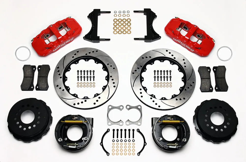 Wilwood AERO4 Rear P-Brake Kit 14.00in Red Big Ford Old Style 2.36in Offset product image