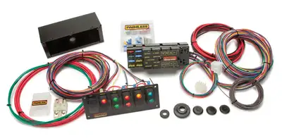 Painless Wiring 10 Circuit Race Only Chassis Harness/Switch Panel Kit; Kit Incl. PN[50001] Plus 6 Switch Contour Rocker Panel;