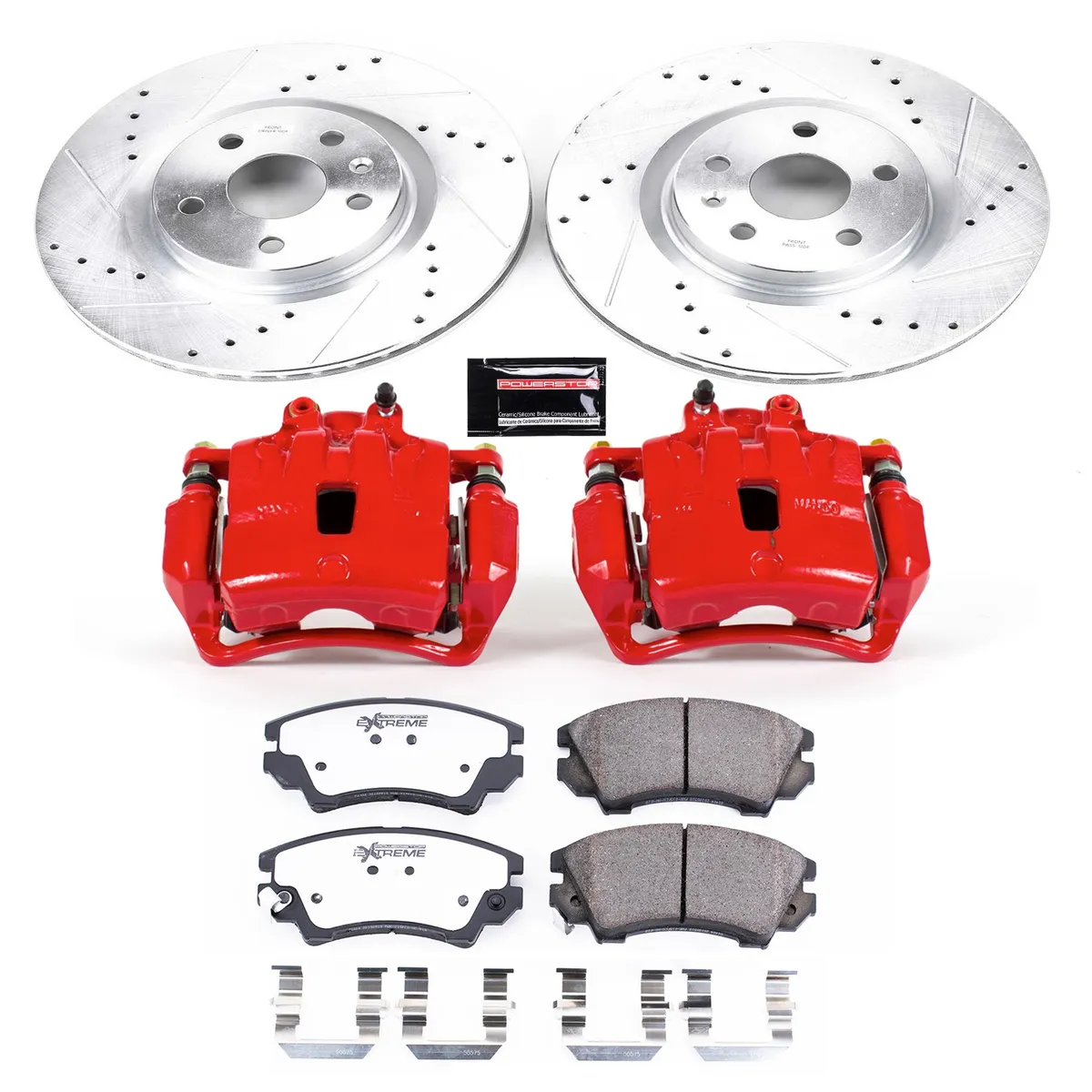 Z26 Street Warrior Upgrade Kit: Drilled/Slotted Rotors; Carbon-Fiber Ceramic Pads; Powder Coated Calipers product image