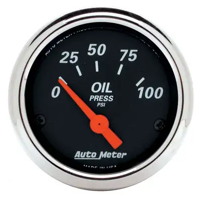 AutoMeter Gauge, Oil Press, 2 1/16", 100psi, Elec, Designer Black