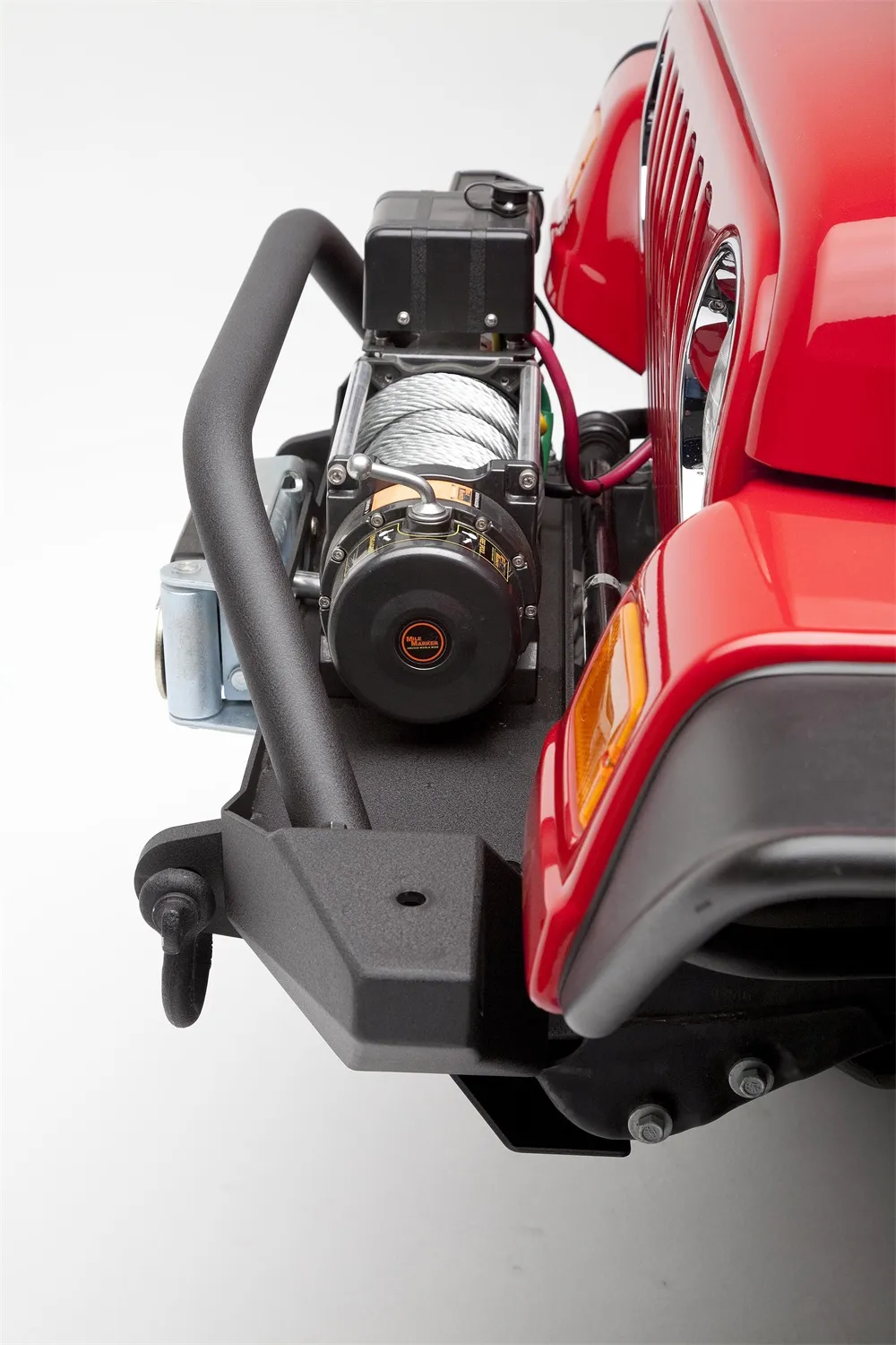 Front Base Bumper; w/Shackle Mount; Intergrated Winch Plate; 4 Light Mounting Points; Textured Black Powder Coat; product image