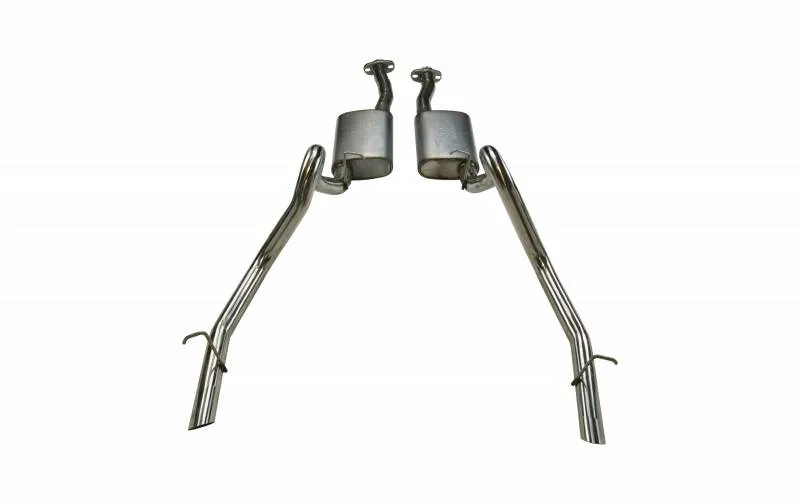 Cat Back Exhaust System 79-93 Mustang LX/ 94 -97 Split Rear Dual Exit 2.5 in Intermediate And Tail Pipe Hardware/Violator Mufflers Incl Tip Not Incl Natural Finish 409 Stainless Steel Pypes Exhaust product image