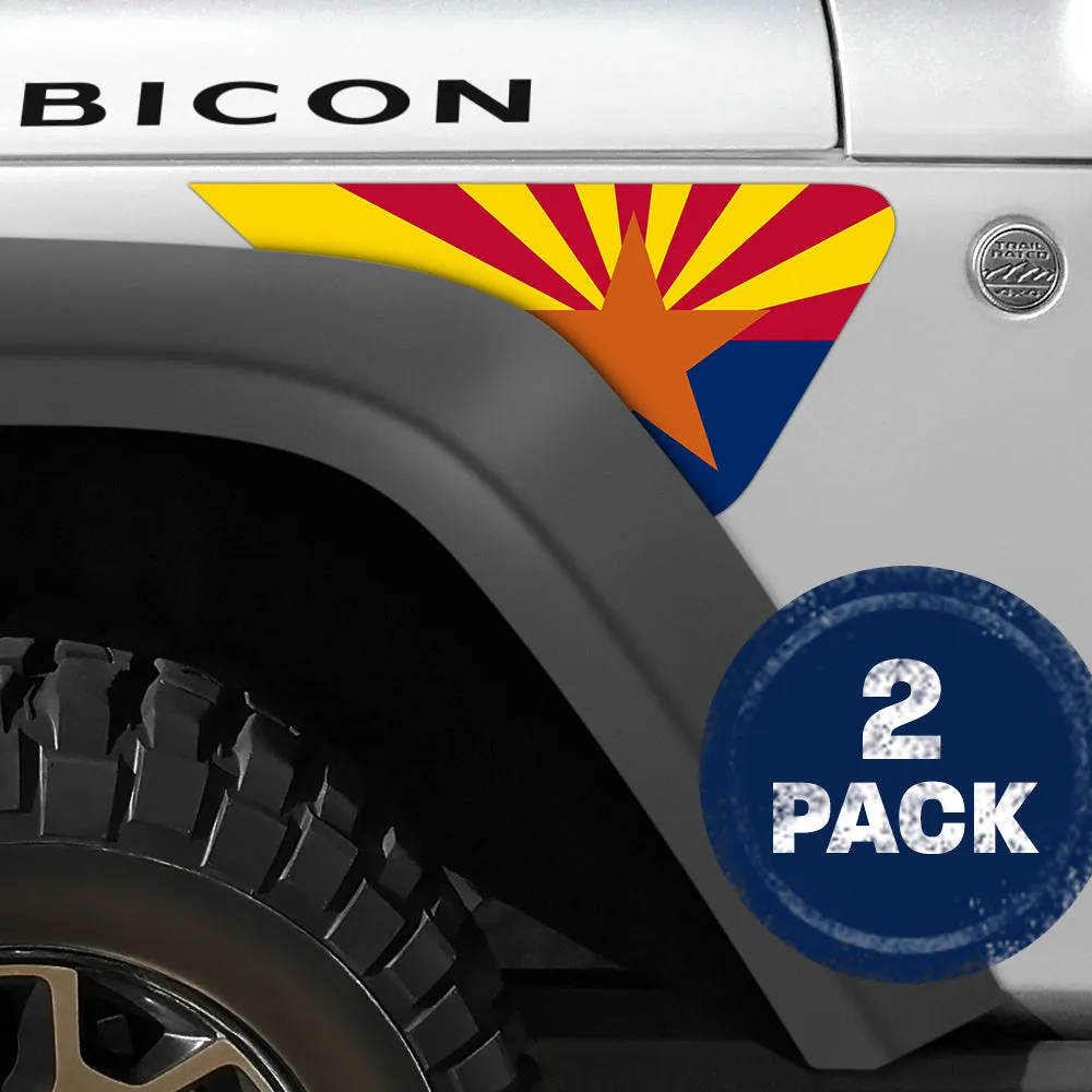 Arizona State Flag 2pc Vinyl Fender Decal product image