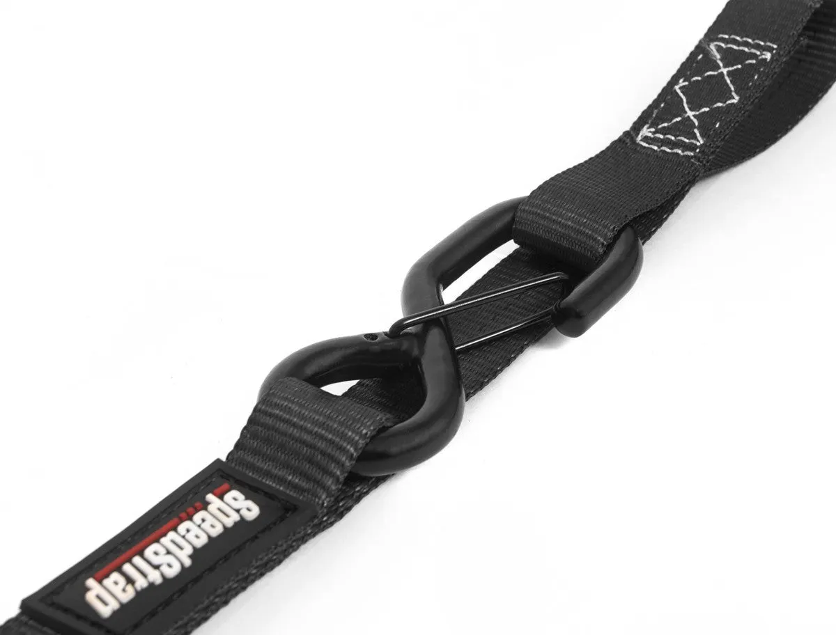 "1"" x 15' Ratchet Tie Down w/ Snap 'S' Hooks and Soft Tie (2 Pack) - Black" product image