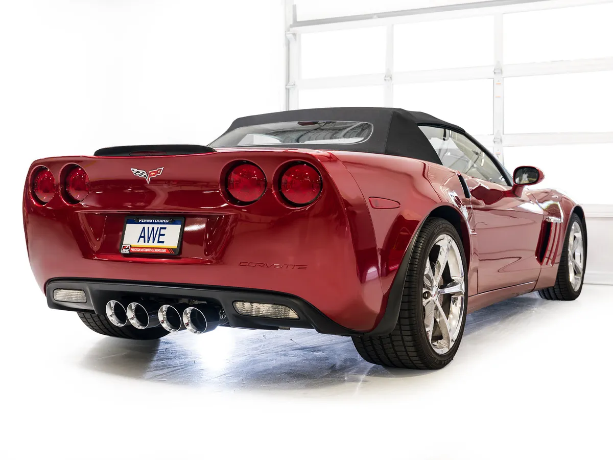 AWE Touring Edition Axleback Exhaust for C6 Chevrolet Corvette 6.2L (2009-2013) - Chrome Silver Tips 3015-42662 product image
