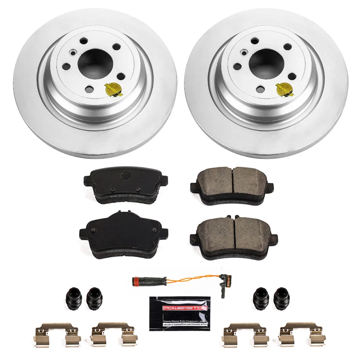 Z23 Sport Geomet Coated Rotor Kit For European Vehicles: Genuine Geomet Fully Coated Rotors; Carbon-Fiber Ceramic Pads W/Hardware; Pad Sensors product image
