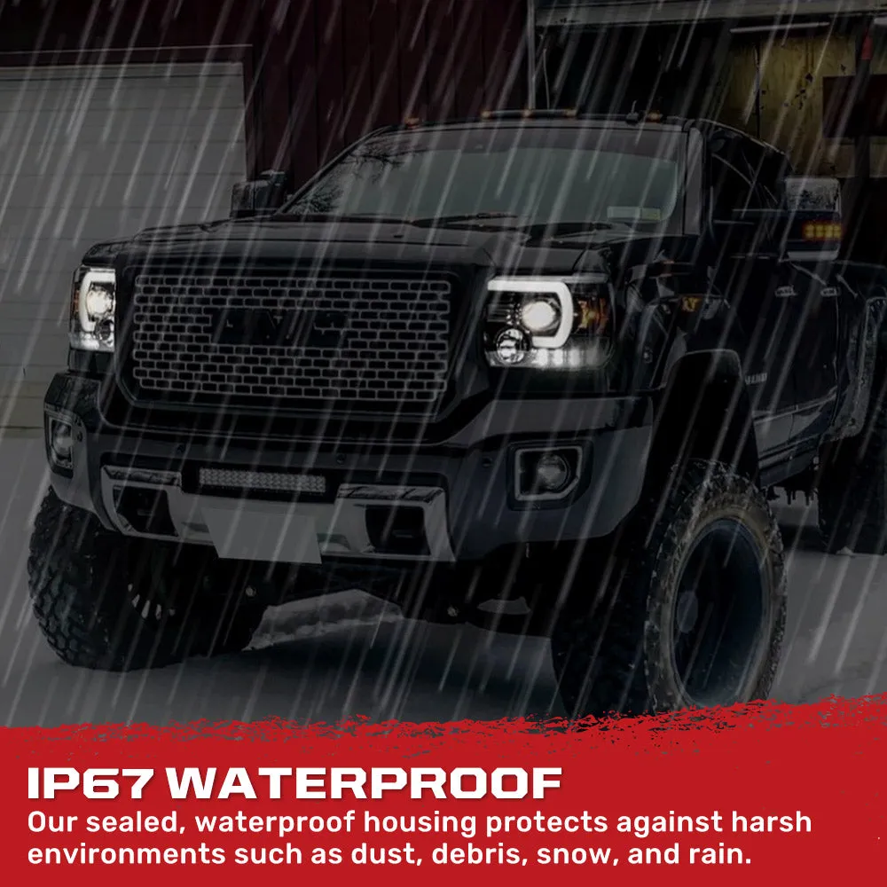 Gmc Sierra 3500 15-19 Dually Projector Headlights w Oled Amber Drls & Scanning Oled Amber Turn Signals in Smoked/Black product image